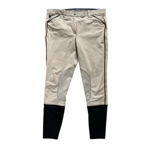 Tattini Ginestra Breeches Tan Suede Knee Patch Riding Pants Women's Size IT 48